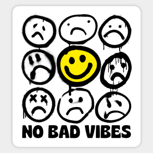 Emoji Smiling Graffiti No Bad Vibes Sticker